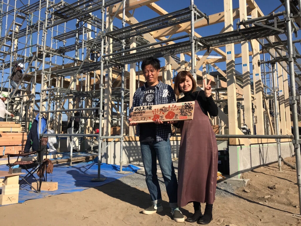 上棟式の様子とお客様